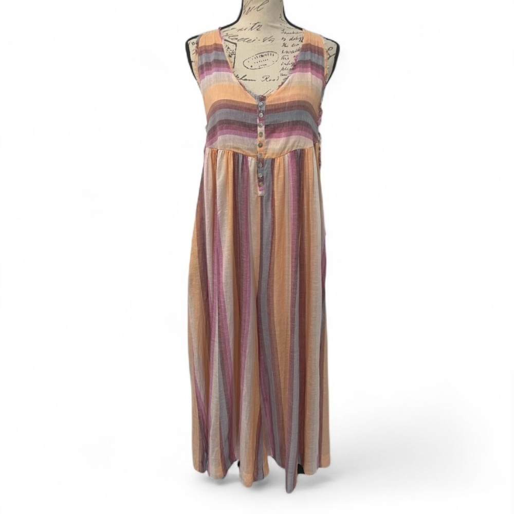 Free People Nora Jumpsuit XS – Wide Leg, Pockets, Lined Shorts BOHO STYLE - Picture 5 of 10
